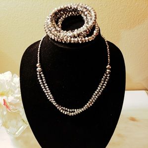 Vintage Rhinestones Necklace and Bracelet  Set